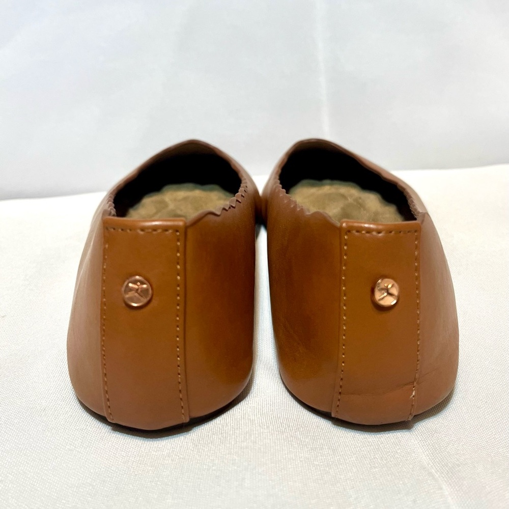 Scalloped Edge Tan Ballet Flats Sz 8 - Picture 4 of 8